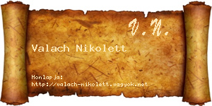 Valach Nikolett névjegykártya